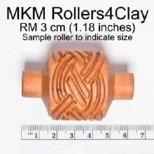Additional picture of RM042 - Med. Handle Roller: Loose Braid, 3cm
