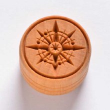 SCL-064 Lrg. Round Stamp - Compass, 4cm