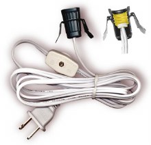 Cord w/ Snap in Socket & Switch 6ft, White