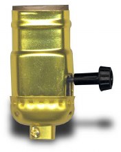 3-Way Turn Knob Lamp Socket- Brass