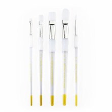 SG-305 Soft Grip White Taklon Brushes (5 PC)