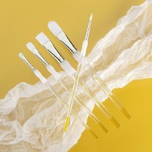 Additional picture of SG-305 Soft Grip White Taklon Brushes (5 PC)
