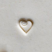 Additional picture of SMR067 - Mini Round Stamp: Heart with Spiral, 1cm