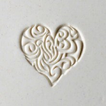 Additional picture of SCL001 - Lrg. Round Stamp: Complicated Heart, 4cm