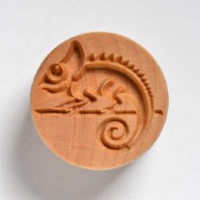 SCL-050 Lrg. Round Stamp - Chameleon on Branch, 4cm