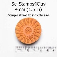Additional picture of SCL050 - Lrg. Round Stamp: Chameleon on Branch, 4cm