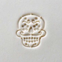Additional picture of SCL107 - Lrg. Round Stamp: Day of the Dead Skull, 4cm