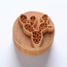 SCL-147 Lrg. Round Stamp - Prickley Pear Cactus, 4cm