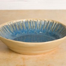 Additional picture of SB153 - Stoneware Fluted Large Bowl    9"L x 8.75"W x 2.25"H
