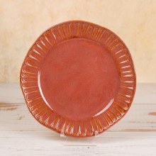Additional picture of SB152 - Stoneware Fluted Salad Plate    8.5"L x 8.5"W x 1"H