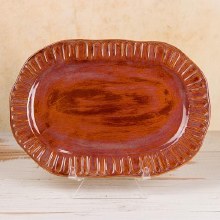 Additional picture of SB150 - Stoneware Fluted Oval Platter    15"L x 10.25"W x 1"H