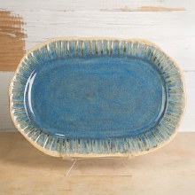 Additional picture of SB150 - Stoneware Fluted Oval Platter    15"L x 10.25"W x 1"H