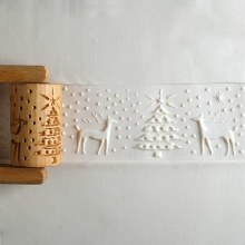 RL-045 Lrg. Handle Roller - Reindeer Christmas, 6cm