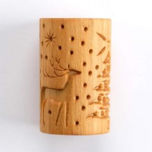 Additional picture of RL045 - Lrg. Handle  Roller: Reindeer Christmas, 6cm