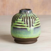 Additional picture of SB155 - Stoneware Rounded Bud Vase    4.25"L x 4.25"W x 4.5"H