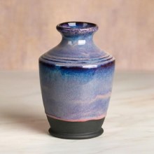 Additional picture of SB156 - Stoneware Ringed Bud Vase   3.75"L x 3.75"W x 5.5"H