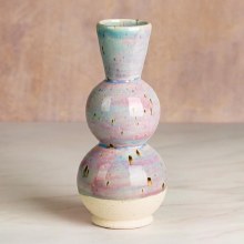 Additional picture of SB157 - Stoneware Curvy Vase   3.25"L x 3.25"W x 7.5"H