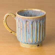 Additional picture of SB159 - Stoneware Fluted Cup (16oz)   5.5"L x 3.75"W x 4.5"H