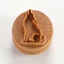 SCL-161 Lrg. Round Stamp - Howling Wolf, 4cm