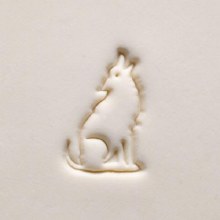 Additional picture of SCL161 - Lrg. Round Stamp: Howling Wolf, 4cm