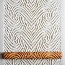 LHR-020 Long Hand Roller - Maori Spirals, 20cm