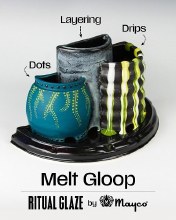 Additional picture of SW-424  Blue Melt Gloop Glaze, Cone 5-10, Pint