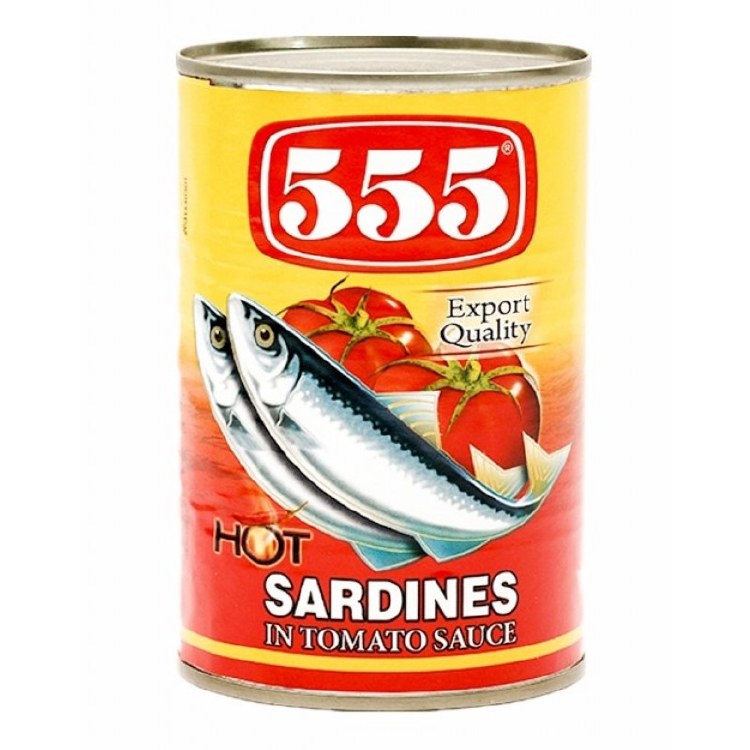 555 SARDINES IN TOMATO SAUCE w/ CHILI 155g