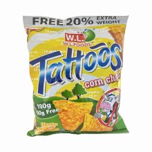 TATTOOS CHEESE CORN CHIP 120G