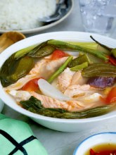 SINIGANG NA PINK SALMON BELLY