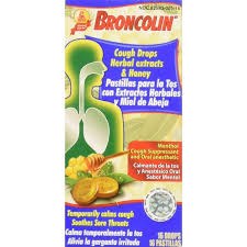 Broncolin Herbal Candy Peppermint, 16 pk