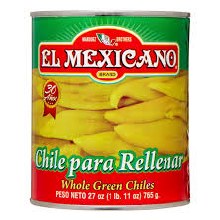 El Mexicano Chiles Para Rellenar | Whole Green Chiles, 27 oz