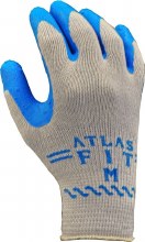 Atlas Fit Blue Rubber Palm Gloves, Medium