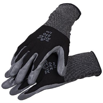 Atlas Nitrile Black Tough Gloves, Medium
