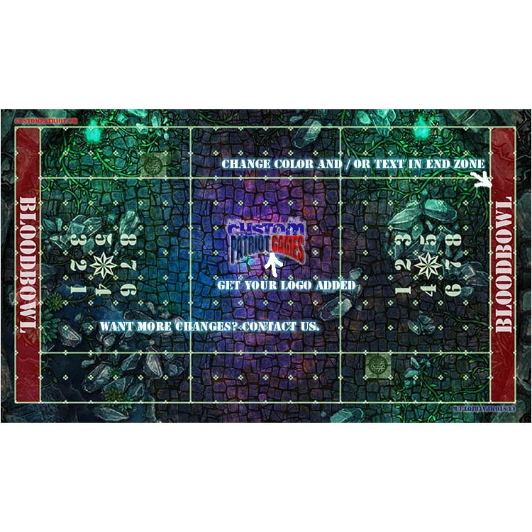 Blood Bowl 3.0 Sevens Pitch Only - Aztec Ruins with Stitched Edging and Customisation