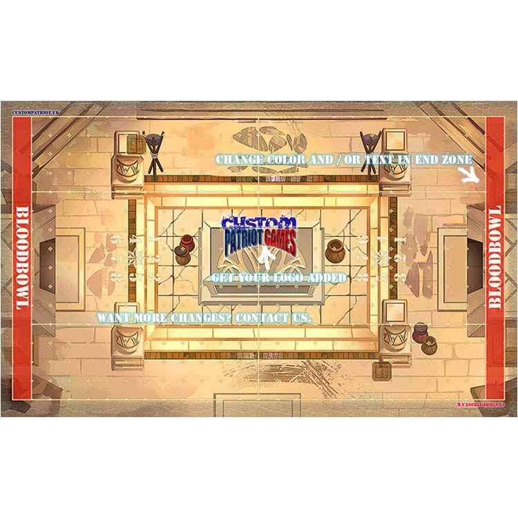 Blood Bowl 3.0 Elevens Pitch Only - Egyptian Tomb with Stitched Edging and Customisation