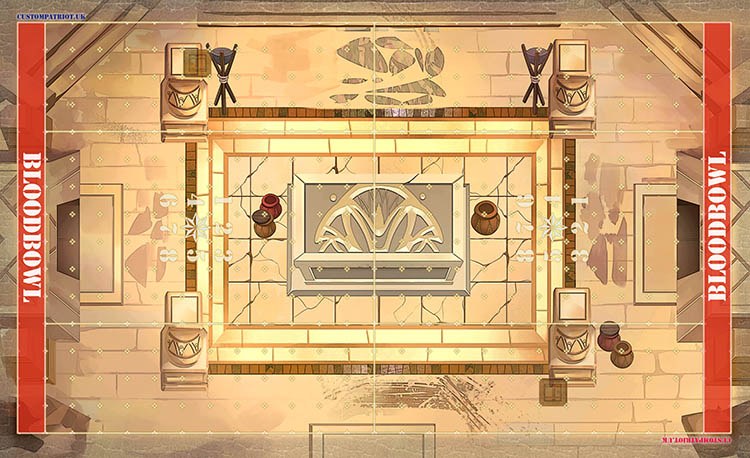 Blood Bowl 3.0 Elevens Pitch Only - Egyptian Tomb with Stitched Edging