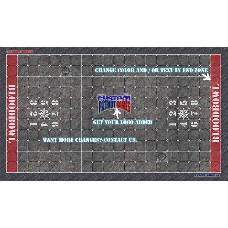Blood Bowl 3.0 Sevens Pitch Only - Stone Dungeon with Stitched Edging and Customisation