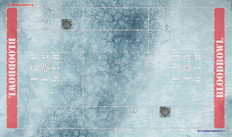 Blood Bowl 3.0 Sevens XL Pitch Only - Winter Blizzard with Stitched Edging