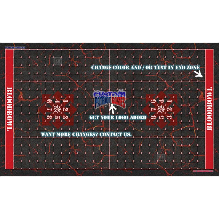 Blood Bowl 3.0 Elevens Pitch Only - Chaos with Stitched Edging and Customisation