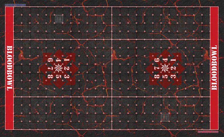 Blood Bowl 3.0 Elevens XL Pitch Only - Chaos with Stitched Edging