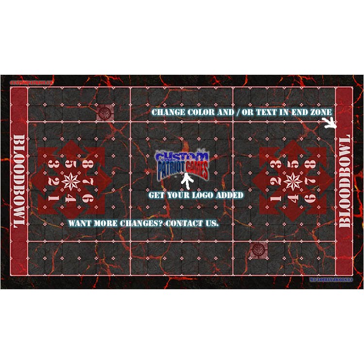 Blood Bowl 3.0 Sevens XL Pitch Only - Chaos with Stitched Edging and Customisation