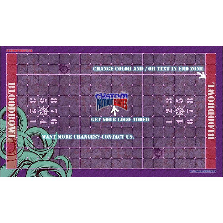 Blood Bowl 3.0 Sevens Pitch Only - Dark Elf with Stitched Edging and Customisation