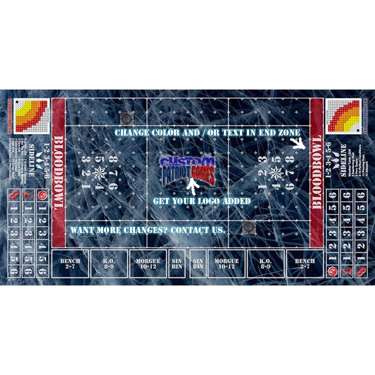 Blood Bowl 3.0 Sevens XL - Dark Ice with Stitched Edging and Customisation
