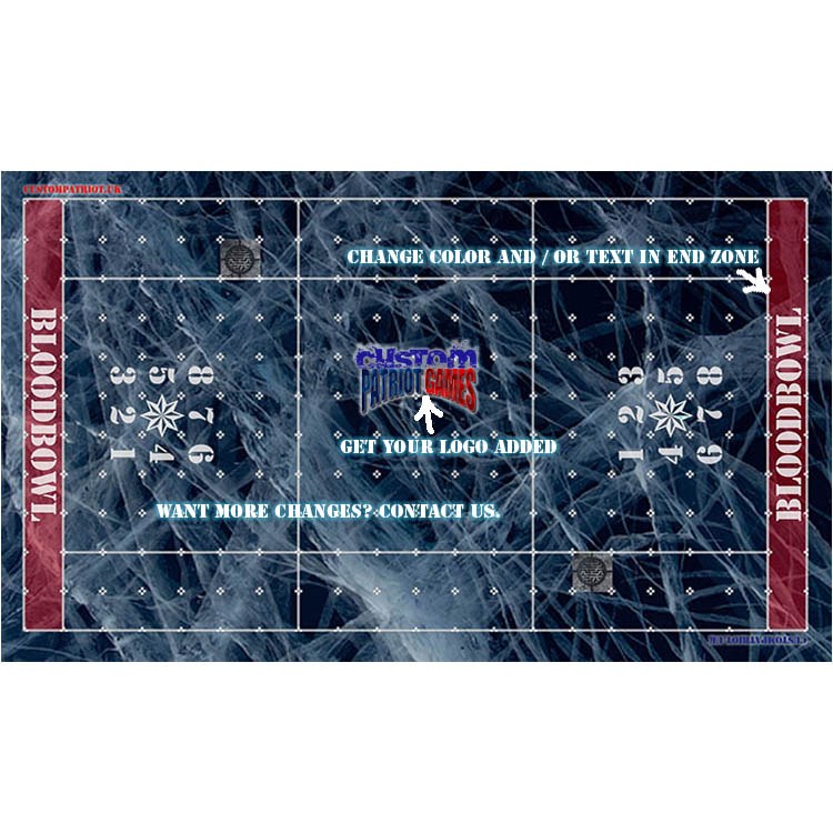 Blood Bowl 3.0 Sevens XL Pitch Only - Dark Ice with Stitched Edging and Customisation