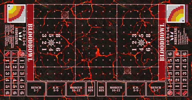 Blood Bowl 3.0 Sevens - Lava with Stitched Edging
