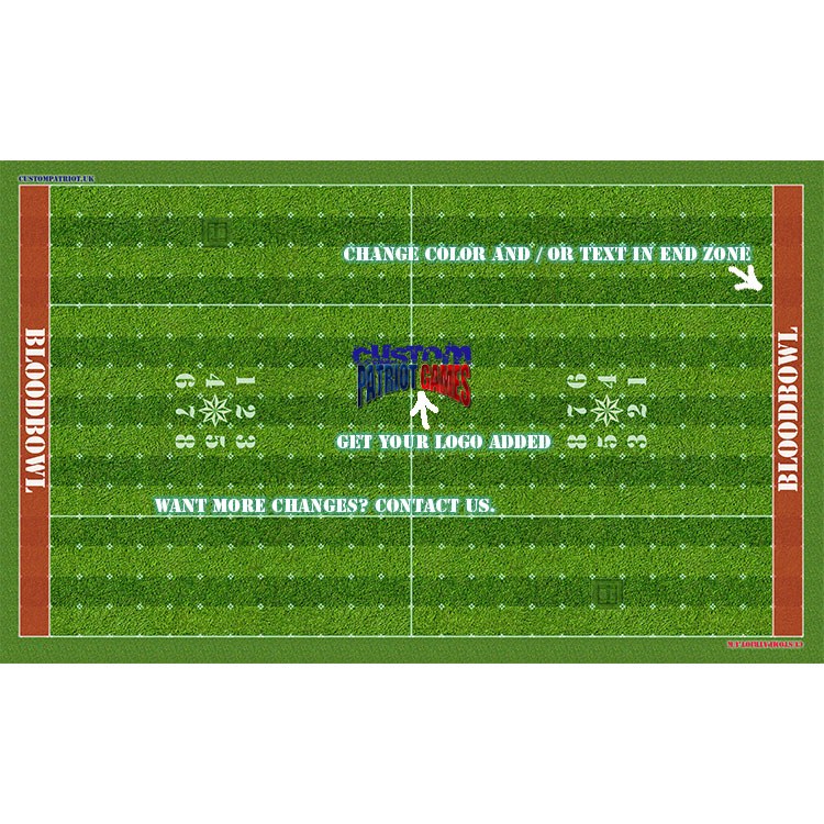 Blood Bowl 3.0 Elevens Pitch Only - Lush Grass with Stitched Edging and Customisation