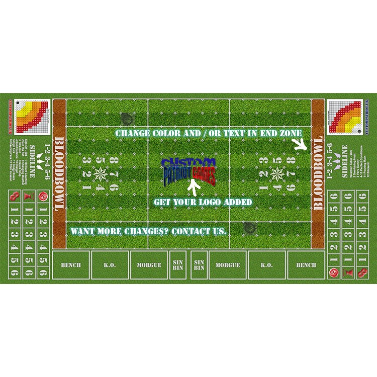 Blood Bowl 3.0 Sevens - Lush Grass with Stitched Edging and Customisation