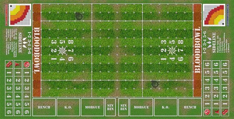 Blood Bowl 3.0 Sevens - Muddy Grass with Stitched Edging