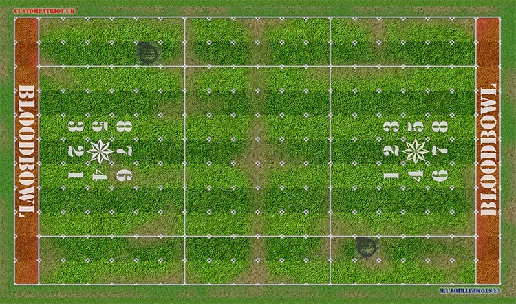 Blood Bowl 3.0 Sevens Pitch Only - Muddy Grass with Stitched Edging