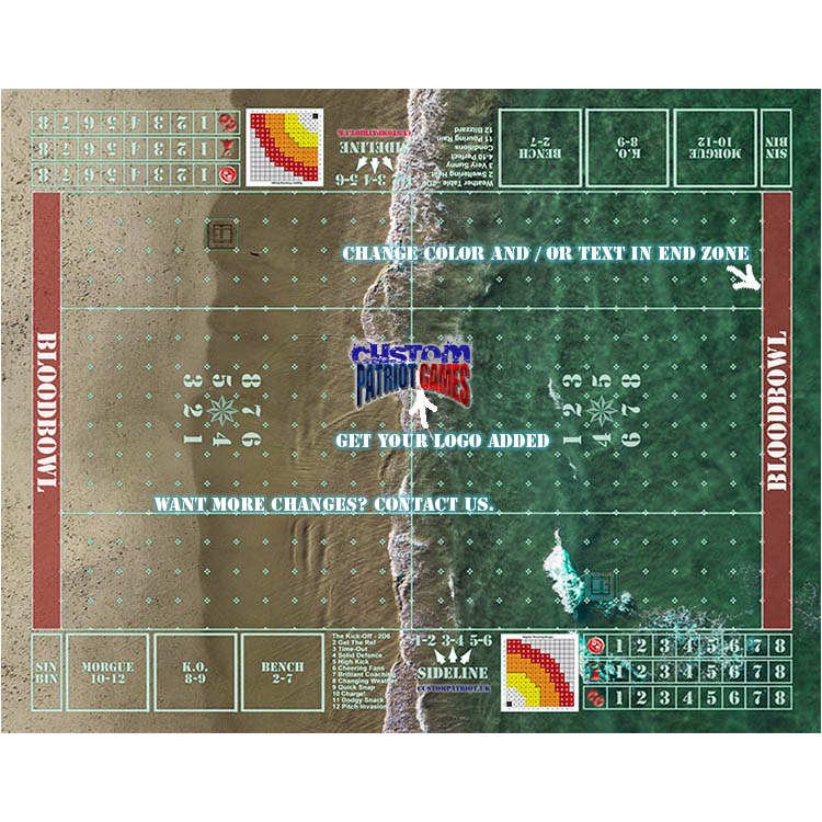 Blood Bowl 3.0 Elevens - Shoreline with Stitched Edging and Customisation